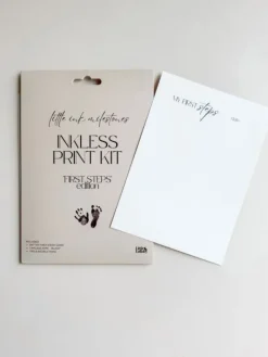 Sale My First Steps musteeton jalanjälkipakkaus – muistoksi vauvakirjaan Vauvakirjat Ja Kortit