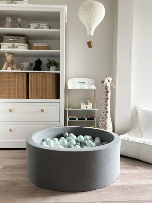 Online Pehmeä pallomeri + pallot (valitse värit), dark grey Lasten Pallomeret