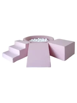 Sale Pehmustettu pallomeri, leikkialusta, liukumäki ja portaat - Pink Lasten Pallomeret