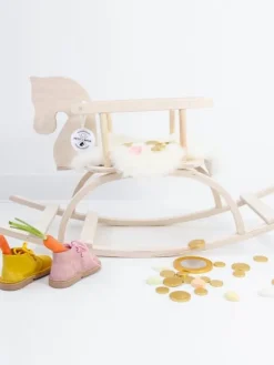 Petit Puk puinen keinuhevonen turvakaarella, natural Sisustustavarat|Toiminnalliset Lelut