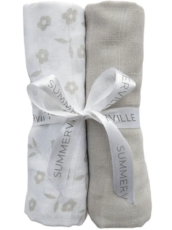 Discount Puuvilla harsosetti 2-pack grey GOTS Puuvillaharsot