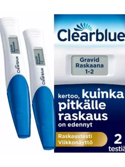 Clearance Raskaustesti Clearblue Digital viikkonäytöllä 2kpl Raskaustesti Ja Ovulaatiotesti – Testipaketit|Raskaustestit