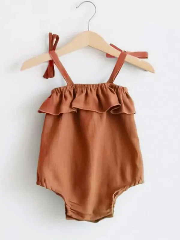 Outlet Ruffles Slip Strap body, brown Sisävaatteet