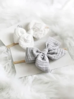 Rusettipanta Muslin collection, fresh white Vauvan Kastepuku