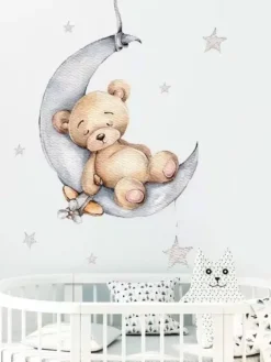 Online Seinätarra 100cm, Teddy Bear on the Moon Seinätarra Setit