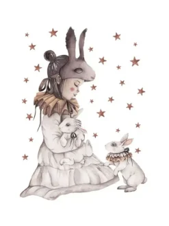 Seinätarra Setti 150x100cm, Bunny Girl Seinätarra Setit