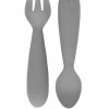Discount Silikoniset MINI ensilusikka ja haarukka, grey | Ruokailuhetkiin