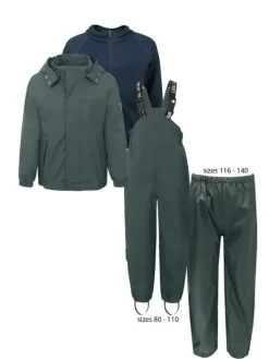 Discount T2HPlain rain set with fleece, green koko98 Ulkovaatteet
