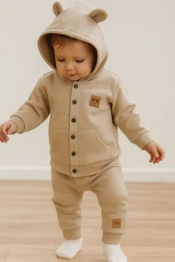 Clearance Vauvan collegeasu nallekorvilla – 2-osainen setti, beige Sisävaatteet