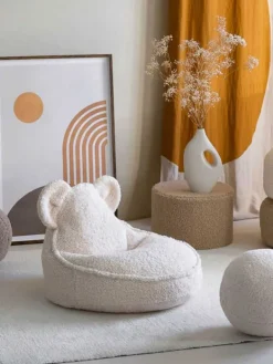 Clearance - Lasten säkkituoli Teddy Cream White Bear Säkkituolit Ja Rahit
