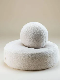 Hot - Rahi Ottoman Teddy Cream White Säkkituolit Ja Rahit